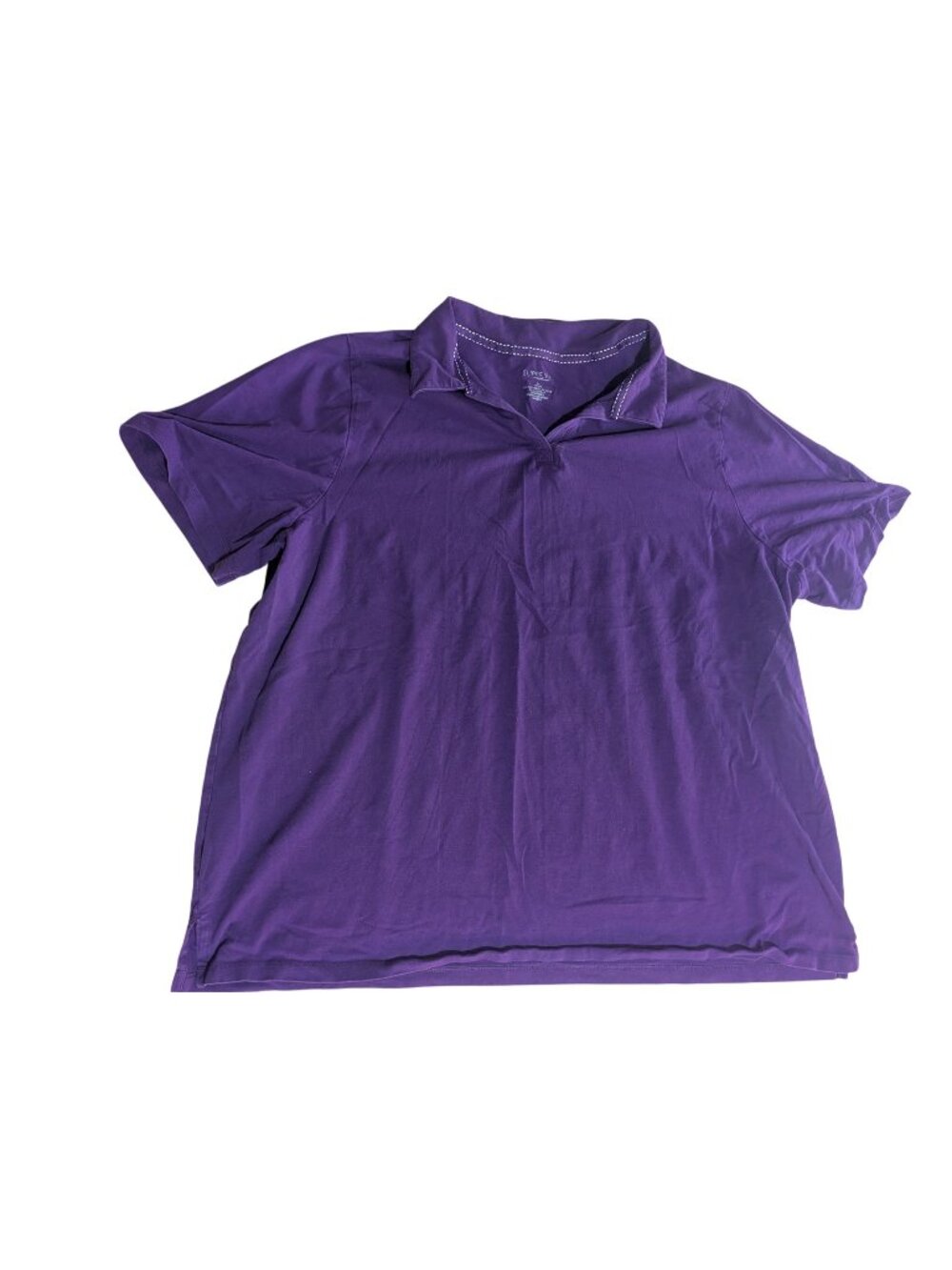 Suprema Womens Purple Collared Polo Shirt 2X 22/24W Stretch Cotton Blend Casual